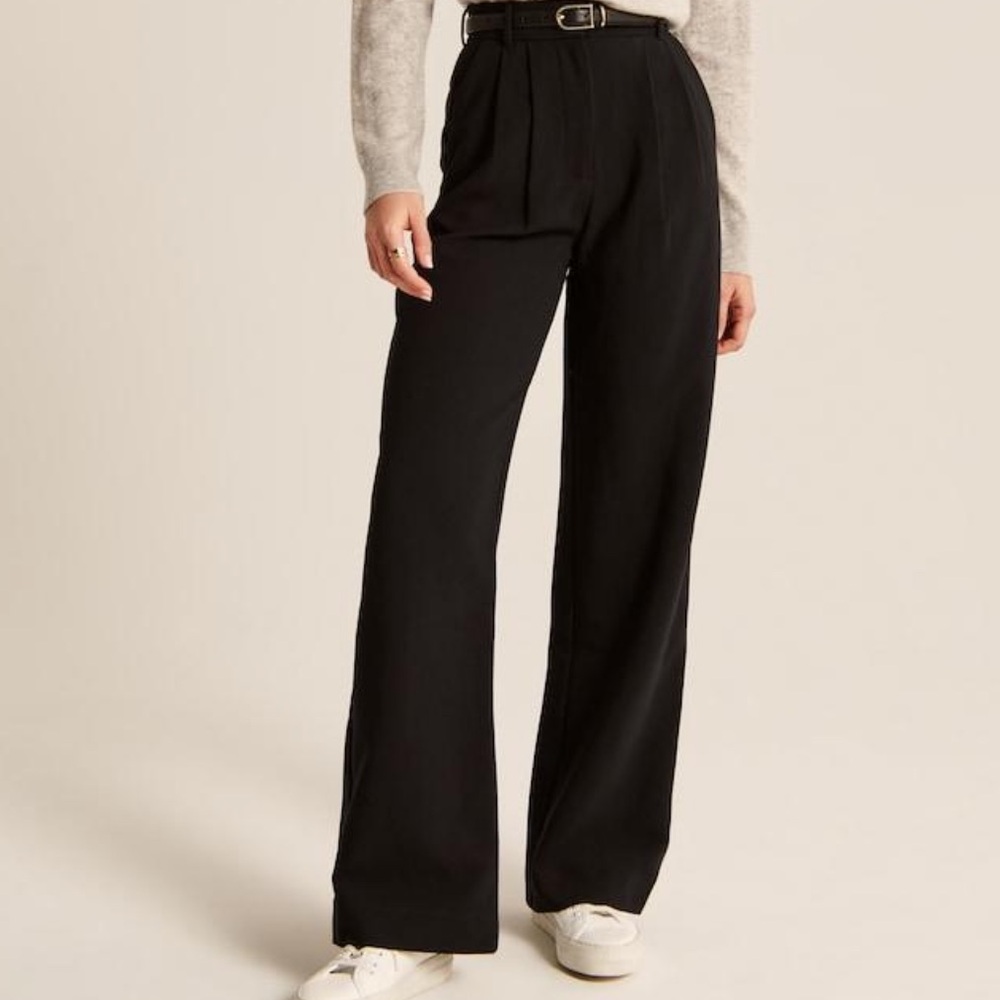 Abercrombie & Fitch Wide Leg Sloan Tailored Pant black xs - Picture 2 of 12
